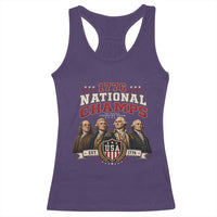 Funny Founding Fathers USA 250th Anniversary Racerback Tank Top 1776 Championship Parody American Flag Vintage Patriotic Humor