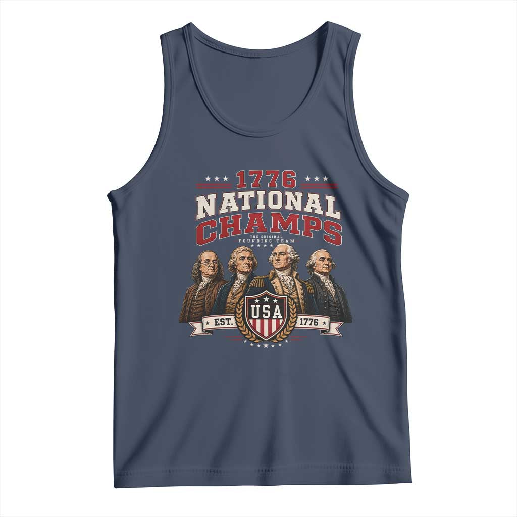 Funny Founding Fathers USA 250th Anniversary Tank Top 1776 Championship Parody American Flag Vintage Patriotic Humor
