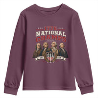 Funny Founding Fathers USA 250th Anniversary Youth Sweatshirt 1776 Championship Parody American Flag Vintage Patriotic Humor