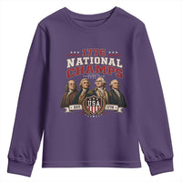 Funny Founding Fathers USA 250th Anniversary Youth Sweatshirt 1776 Championship Parody American Flag Vintage Patriotic Humor