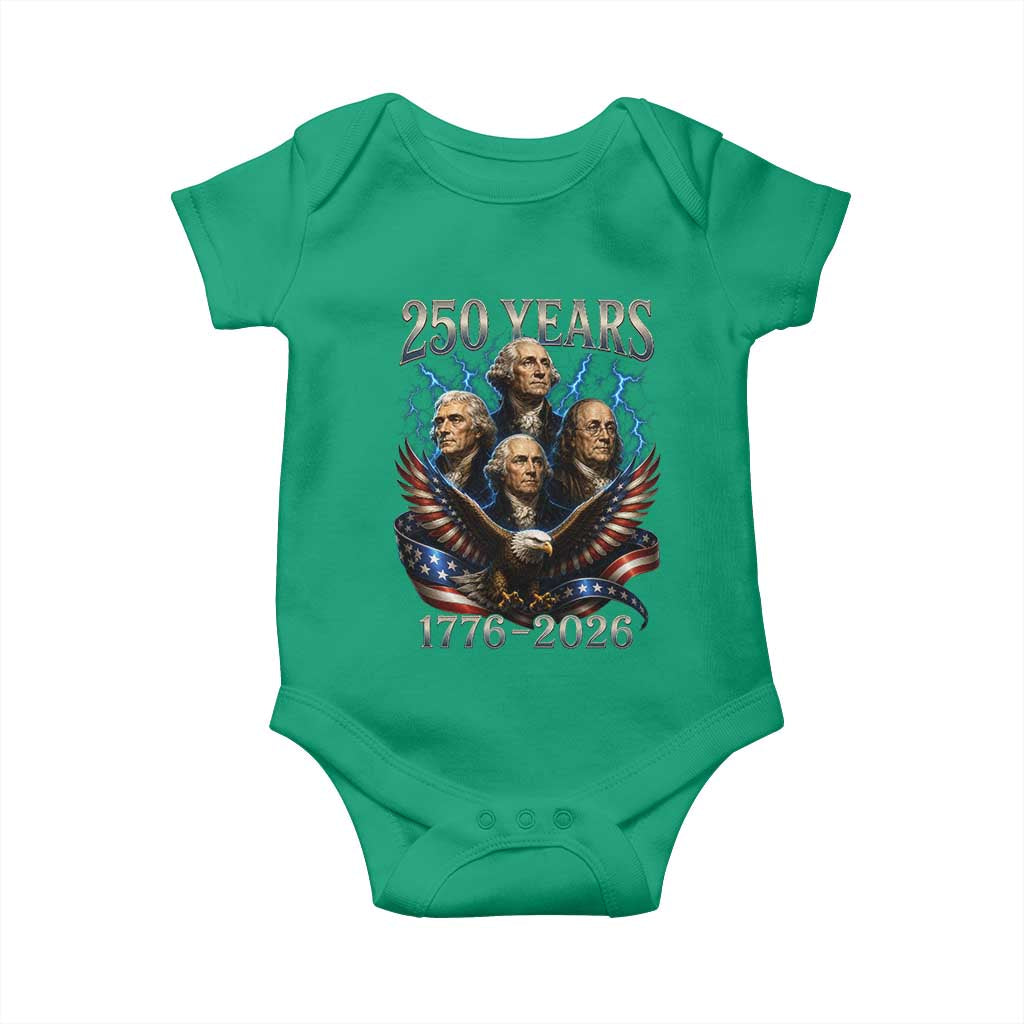 Founding Fathers USA 250th Anniversary Baby Onesie Vintage 250 Years 1776 2026 Patriotic Eagle American Flag