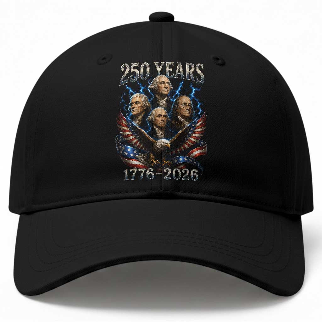 Founding Fathers USA 250th Anniversary Baseball Cap Vintage 250 Years 1776 2026 Patriotic Eagle American Flag