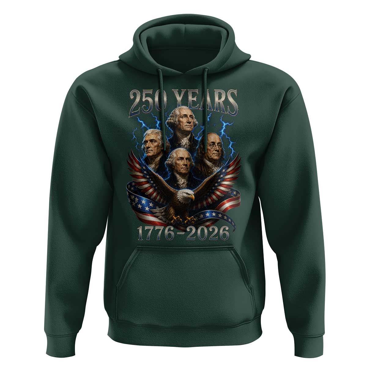 Founding Fathers USA 250th Anniversary Hoodie Vintage 250 Years 1776 2026 Patriotic Eagle American Flag