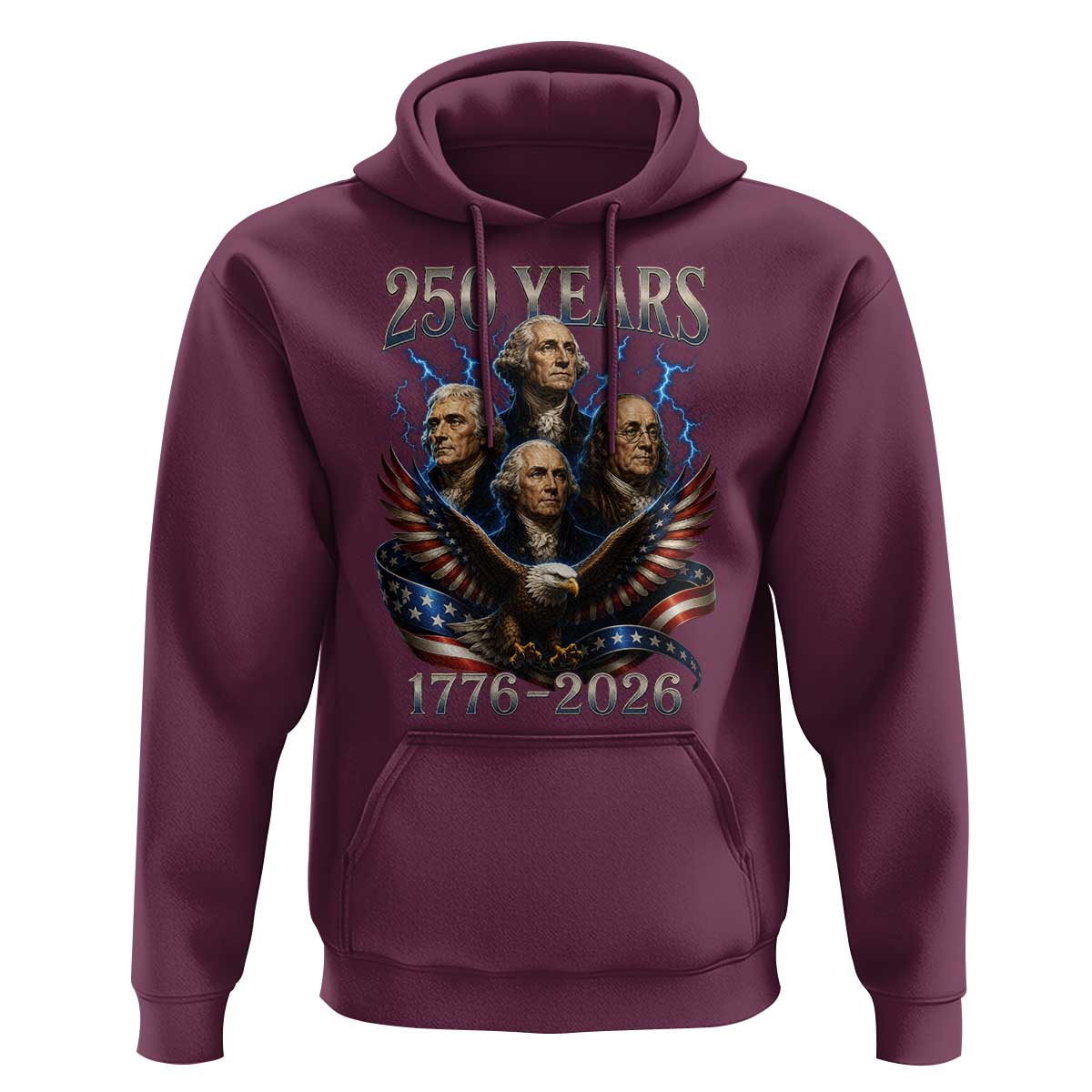 Founding Fathers USA 250th Anniversary Hoodie Vintage 250 Years 1776 2026 Patriotic Eagle American Flag