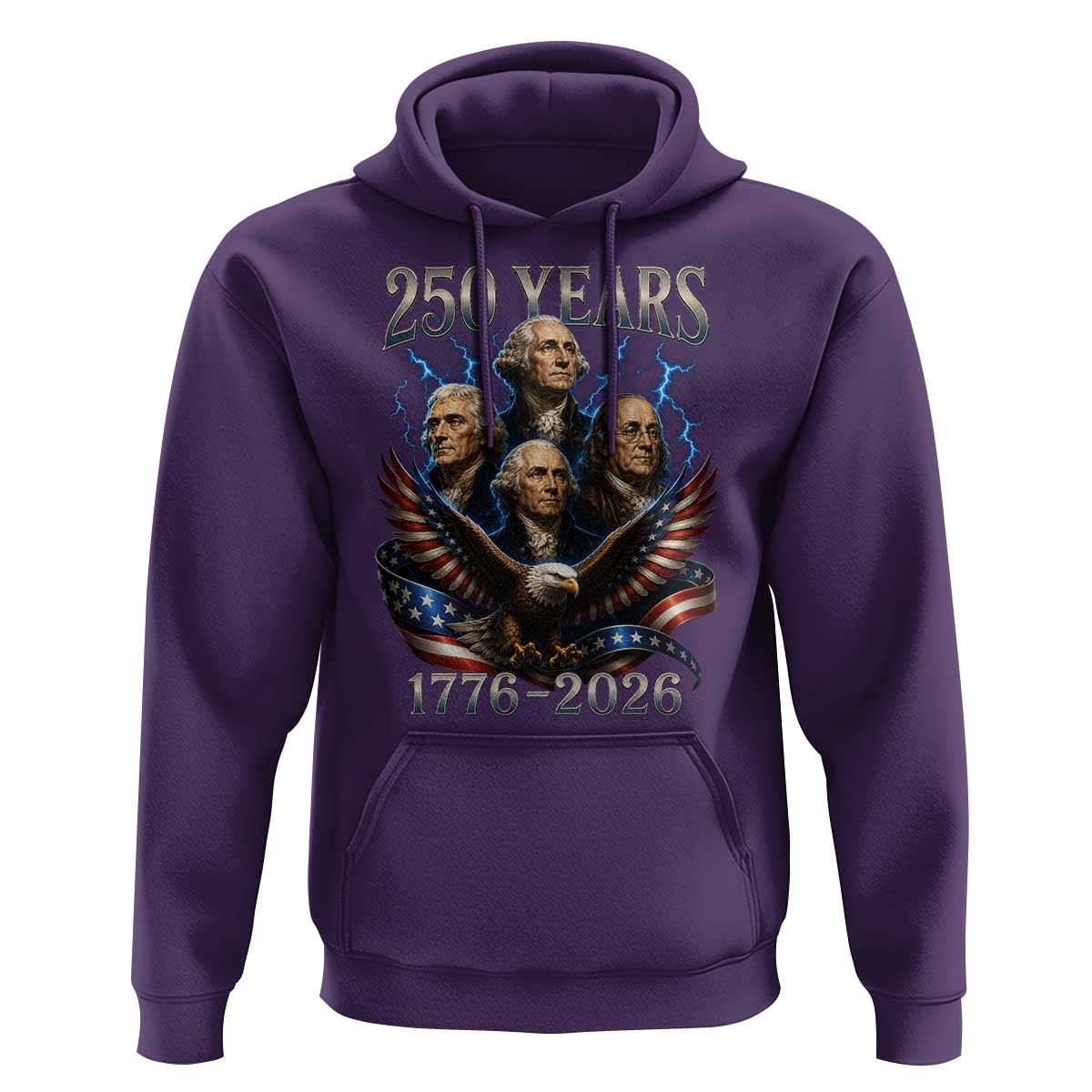 Founding Fathers USA 250th Anniversary Hoodie Vintage 250 Years 1776 2026 Patriotic Eagle American Flag