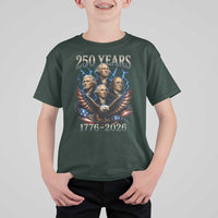 Founding Fathers USA 250th Anniversary T Shirt For Kid Vintage 250 Years 1776 2026 Patriotic Eagle American Flag