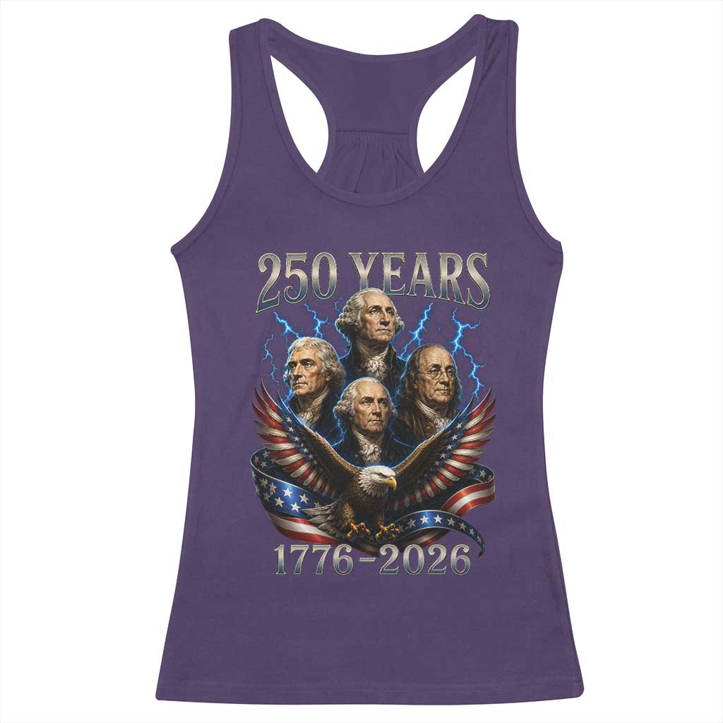 Founding Fathers USA 250th Anniversary Racerback Tank Top Vintage 250 Years 1776 2026 Patriotic Eagle American Flag