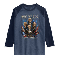 Founding Fathers USA 250th Anniversary Raglan Shirt Vintage 250 Years 1776 2026 Patriotic Eagle American Flag