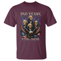 Founding Fathers USA 250th Anniversary T Shirt Vintage 250 Years 1776 2026 Patriotic Eagle American Flag