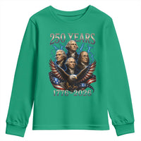 Founding Fathers USA 250th Anniversary Youth Sweatshirt Vintage 250 Years 1776 2026 Patriotic Eagle American Flag