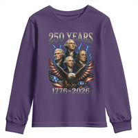 Founding Fathers USA 250th Anniversary Youth Sweatshirt Vintage 250 Years 1776 2026 Patriotic Eagle American Flag