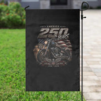 Retro Biker USA 250th Anniversary Garden Flag Vintage Motorcycle American Flag Route 66 Highway