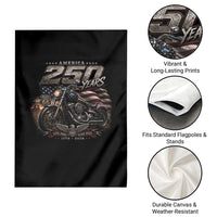 Retro Biker USA 250th Anniversary Garden Flag Vintage Motorcycle American Flag Route 66 Highway