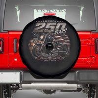 Retro Biker USA 250th Anniversary Spare Tire Cover Vintage Motorcycle American Flag Route 66 Highway