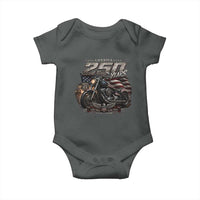 Retro Biker USA 250th Anniversary Baby Onesie Vintage Motorcycle American Flag Route 66 Highway