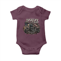 Retro Biker USA 250th Anniversary Baby Onesie Vintage Motorcycle American Flag Route 66 Highway
