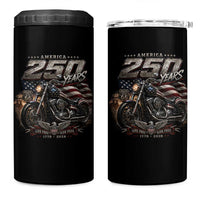 Retro Biker USA 250th Anniversary 4 in 1 Can Cooler Tumbler Vintage Motorcycle American Flag Route 66 Highway
