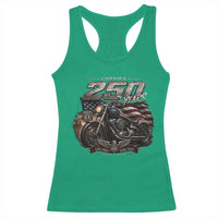 Retro Biker USA 250th Anniversary Racerback Tank Top Vintage Motorcycle American Flag Route 66 Highway