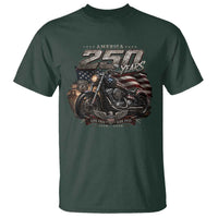 Retro Biker USA 250th Anniversary T Shirt Vintage Motorcycle American Flag Route 66 Highway