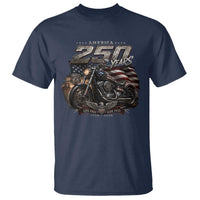 Retro Biker USA 250th Anniversary T Shirt Vintage Motorcycle American Flag Route 66 Highway