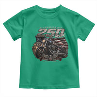 Retro Biker USA 250th Anniversary Toddler T Shirt Vintage Motorcycle American Flag Route 66 Highway