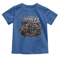 Retro Biker USA 250th Anniversary Toddler T Shirt Vintage Motorcycle American Flag Route 66 Highway