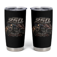 Retro Biker USA 250th Anniversary Tumbler Cup Vintage Motorcycle American Flag Route 66 Highway