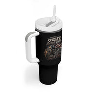 Retro Biker USA 250th Anniversary Tumbler With Handle Vintage Motorcycle American Flag Route 66 Highway