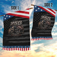 Retro Biker USA 250th Anniversary Patriotic Garden Flag Vintage Motorcycle American Flag Route 66 Highway