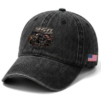 Retro Biker USA 250th Anniversary Washed Cotton Baseball Cap Vintage Motorcycle American Flag Route 66 Highway