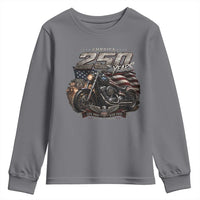 Retro Biker USA 250th Anniversary Youth Sweatshirt Vintage Motorcycle American Flag Route 66 Highway