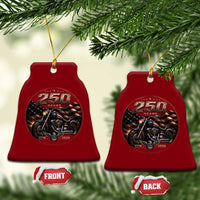 Retro Biker USA 250th Anniversary Ceramic Ornament Vintage 250 Years 1776 2026 Patriotic Motorcycle American Flag