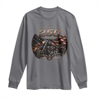 Retro Biker USA 250th Anniversary Long Sleeve Shirt Vintage 250 Years 1776 2026 Patriotic Motorcycle American Flag