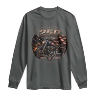Retro Biker USA 250th Anniversary Long Sleeve Shirt Vintage 250 Years 1776 2026 Patriotic Motorcycle American Flag