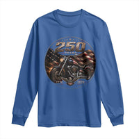 Retro Biker USA 250th Anniversary Long Sleeve Shirt Vintage 250 Years 1776 2026 Patriotic Motorcycle American Flag