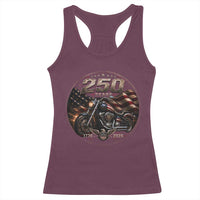 Retro Biker USA 250th Anniversary Racerback Tank Top Vintage 250 Years 1776 2026 Patriotic Motorcycle American Flag
