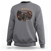Retro Biker USA 250th Anniversary Sweatshirt Vintage 250 Years 1776 2026 Patriotic Motorcycle American Flag