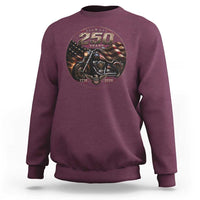 Retro Biker USA 250th Anniversary Sweatshirt Vintage 250 Years 1776 2026 Patriotic Motorcycle American Flag