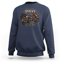 Retro Biker USA 250th Anniversary Sweatshirt Vintage 250 Years 1776 2026 Patriotic Motorcycle American Flag