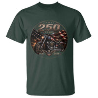Retro Biker USA 250th Anniversary T Shirt Vintage 250 Years 1776 2026 Patriotic Motorcycle American Flag