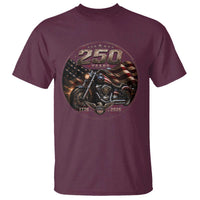 Retro Biker USA 250th Anniversary T Shirt Vintage 250 Years 1776 2026 Patriotic Motorcycle American Flag