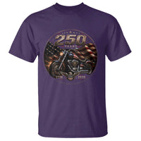 Retro Biker USA 250th Anniversary T Shirt Vintage 250 Years 1776 2026 Patriotic Motorcycle American Flag