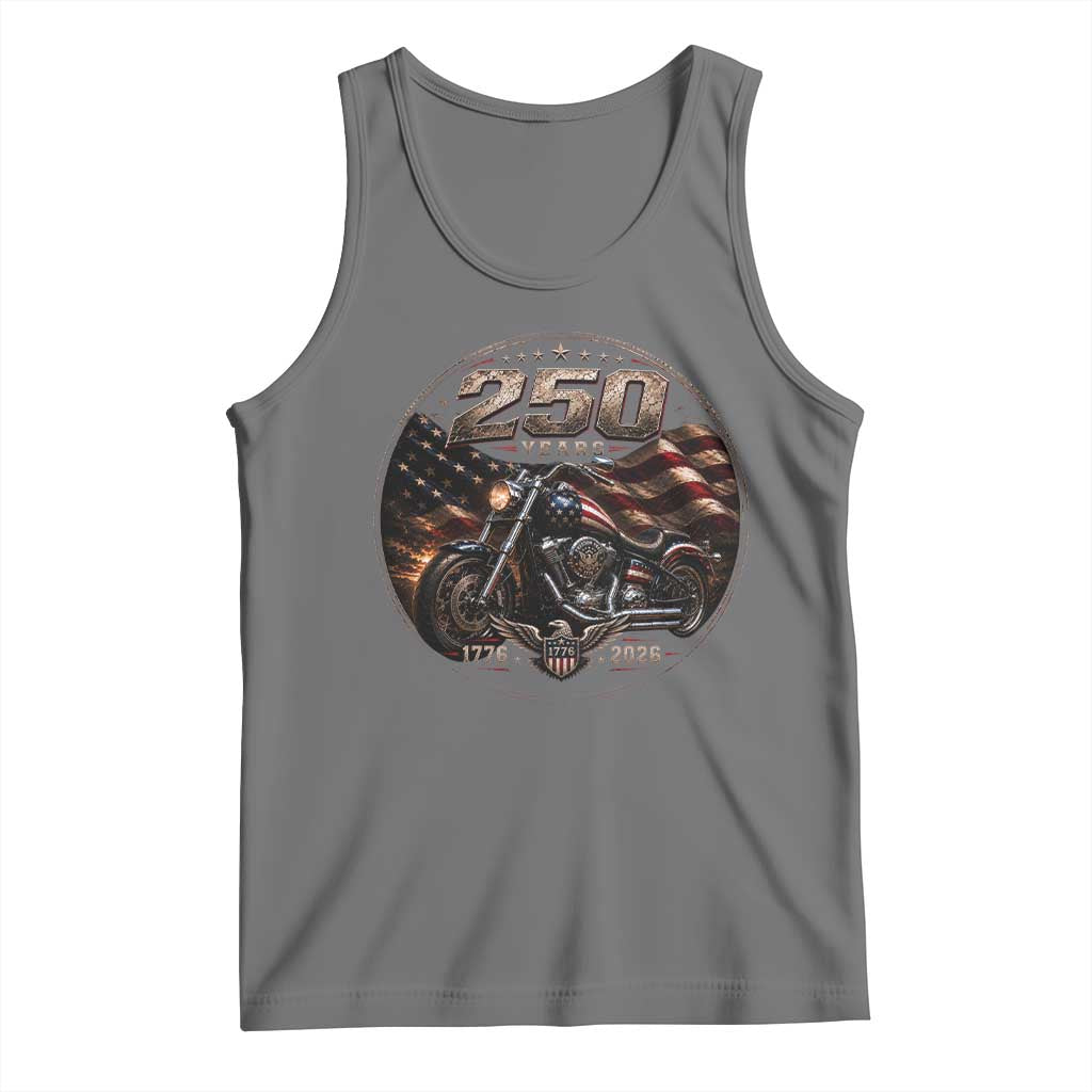 Retro Biker USA 250th Anniversary Tank Top Vintage 250 Years 1776 2026 Patriotic Motorcycle American Flag