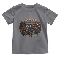 Retro Biker USA 250th Anniversary Toddler T Shirt Vintage 250 Years 1776 2026 Patriotic Motorcycle American Flag