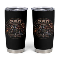 Retro Biker USA 250th Anniversary Tumbler Cup Vintage 250 Years 1776 2026 Patriotic Motorcycle American Flag