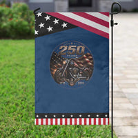 Retro Biker USA 250th Anniversary Patriotic Garden Flag Vintage 250 Years 1776 2026 Motorcycle American Flag