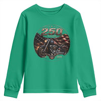 Retro Biker USA 250th Anniversary Youth Sweatshirt Vintage 250 Years 1776 2026 Patriotic Motorcycle American Flag