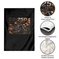 Retro Biker USA 250th Anniversary Garden Flag American Flag Motorcycle Eagle Independence Day