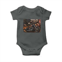 Retro Biker USA 250th Anniversary Baby Onesie American Flag Motorcycle Eagle Independence Day