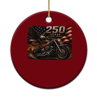 Retro Biker USA 250th Anniversary Ceramic Ornament American Flag Motorcycle Eagle Independence Day
